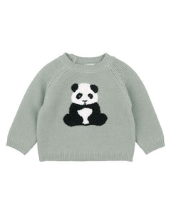 Bebe - Angus Panda Knitted Jumper- Dusky Sage