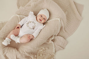 Aster & Oak - Barn Owl Print Bodysuit - White