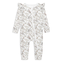 Load image into Gallery viewer, Aster &amp; Oak - Barn Owl Zip Romper - White
