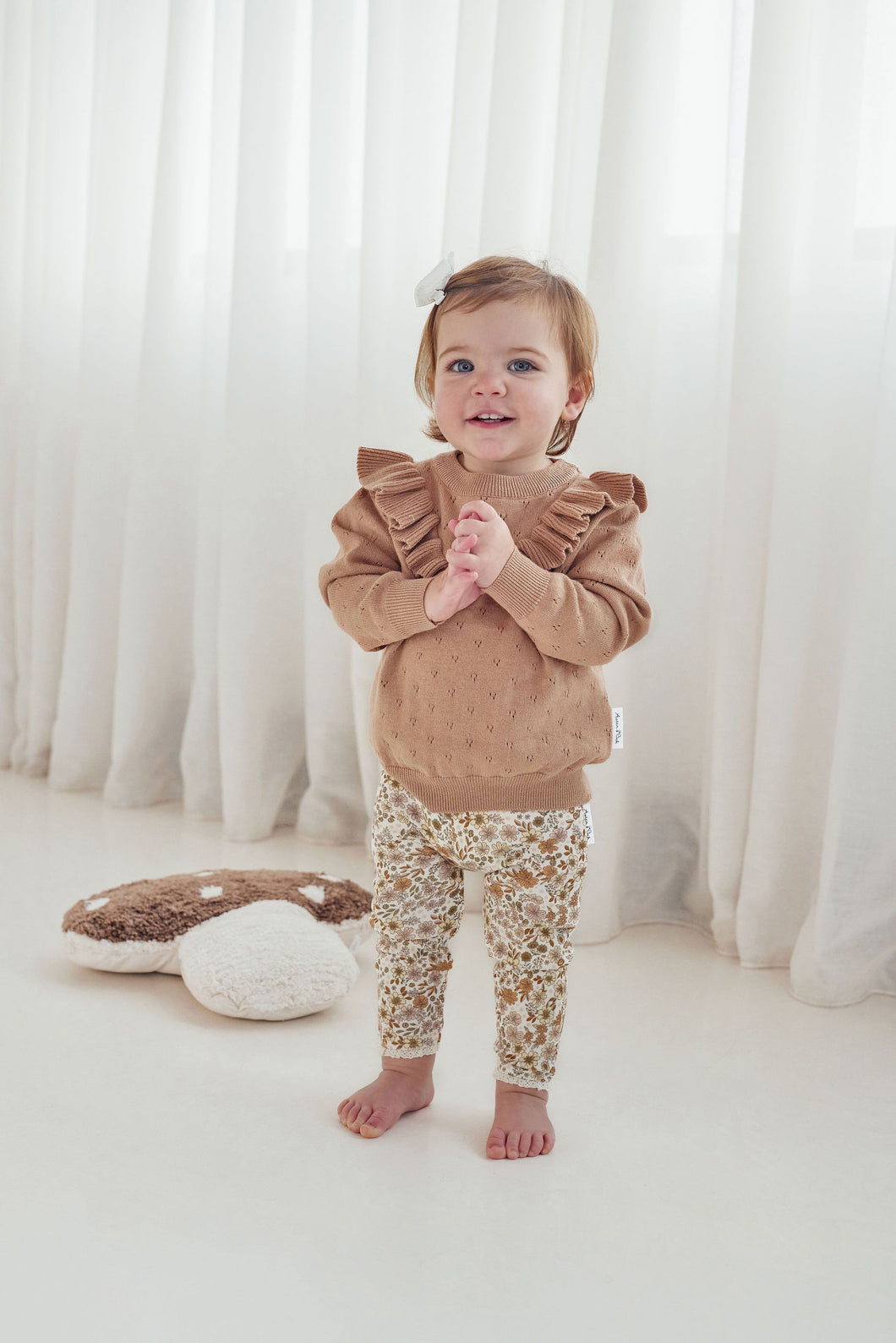 Aster & Oak - Cocoa Ruffle Knit Jumper - Cocoa