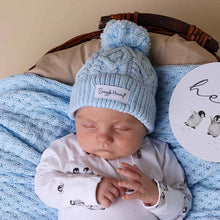 Load image into Gallery viewer, Snuggle Hunny Knit Beanie - Blush Pink or Baby Blue
