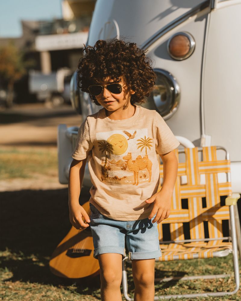 Fox & Finch - Bebe- Desert Mirage Camel Tee- Tan