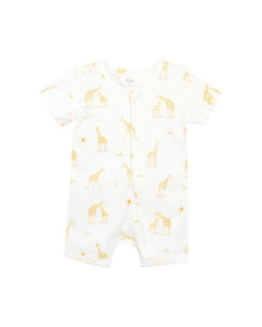 Bebe- Giraffe Organic Short Sleeve Romper-Giraffe Print