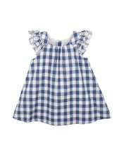 Load image into Gallery viewer, Bebe- Hallie Cutwork Check Dress- Blue Check
