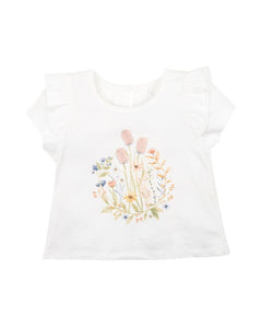 Bebe- Hallie Floral Tee- Cloud