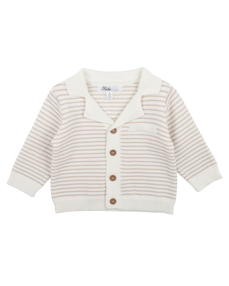 Bebe- Jude Gentleman Cardigan- Sand Stripe