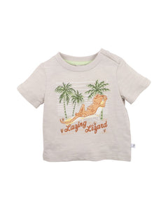 Fox & Finch - Bebe- Lounging Lizard- tee- Mist Grey