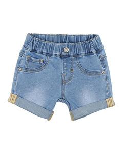 Fox & Finch - Bebe- Racer Denim Short- Mid Blue Denim