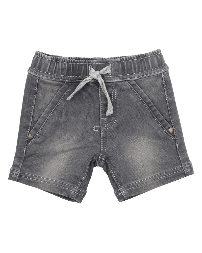 Fox & Finch - Bebe- Charcoal Knit Denim Shorts
