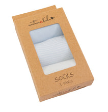 Load image into Gallery viewer, Emotion Kids - Fine stripe 3 pack of Socks - Blue or Pink
