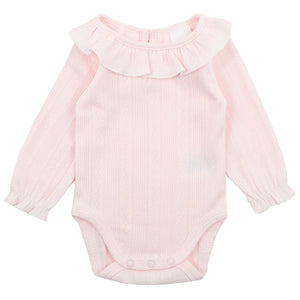 Bebe - Organic Pointelle Long Sleeve Bodysuit - Cloud or Pale Pink