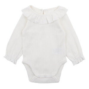 Bebe - Organic Pointelle Long Sleeve Bodysuit - Cloud or Pale Pink