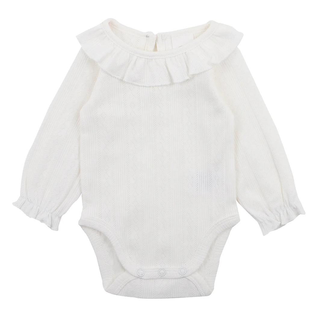 Bebe - Organic Pointelle Long Sleeve Bodysuit - Cloud or Pale Pink