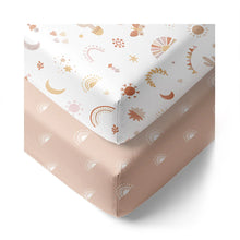 Load image into Gallery viewer, Living Textiles - 2pk Organic Cotton Cot Sheet - Cuddly Bear or Bohemian Bliss
