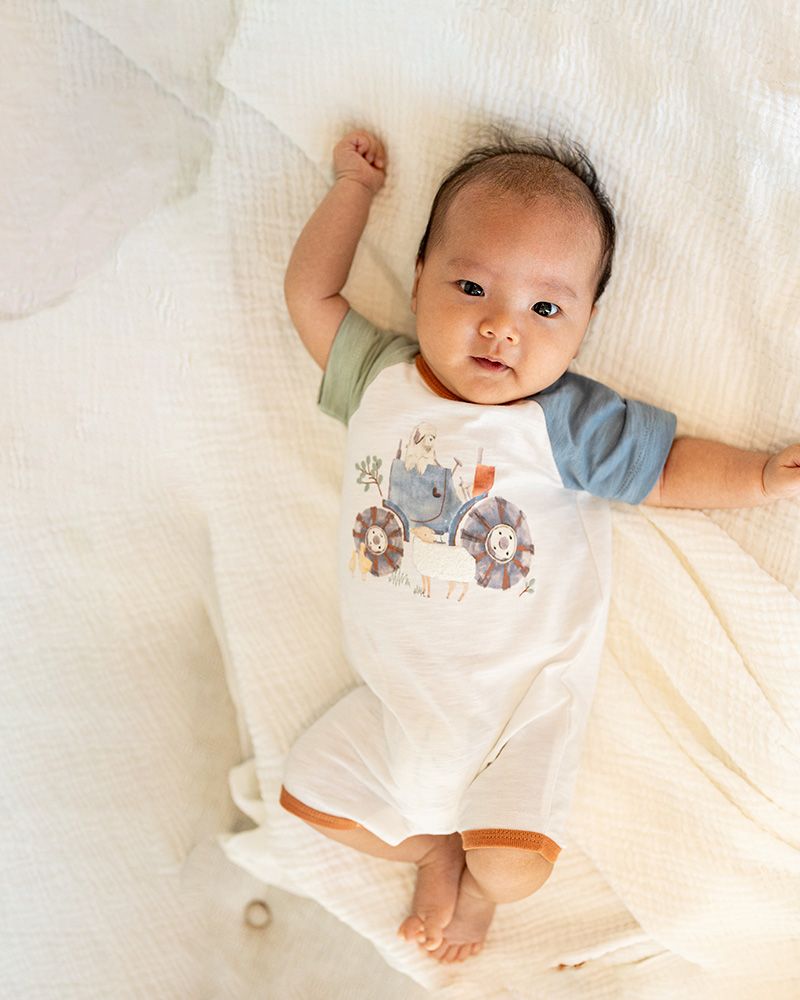 Bebe - Clayton Farm Scene Short Sleeve Romper