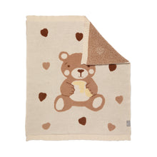 Load image into Gallery viewer, Living Textiles Jacquard Pram Blanket - Cuddly Bear
