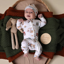 Load image into Gallery viewer, Snuggle Hunny Organic Cotton Sleepsuit Zip Footie with Frill - Butterfly or Diggers

