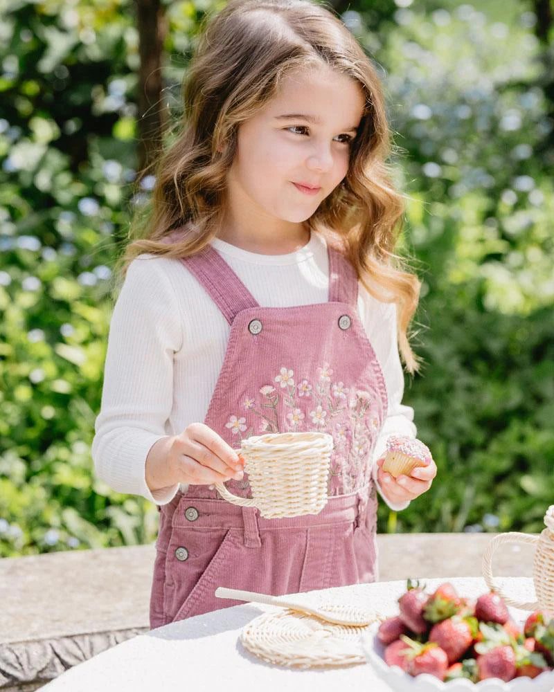 Bebe - Flossy - Embroidered Cord Overalls - Heather