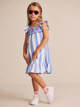 Load image into Gallery viewer, Hux Baby - Seaside Cherry Stripe Dress - Seaside/almond milk
