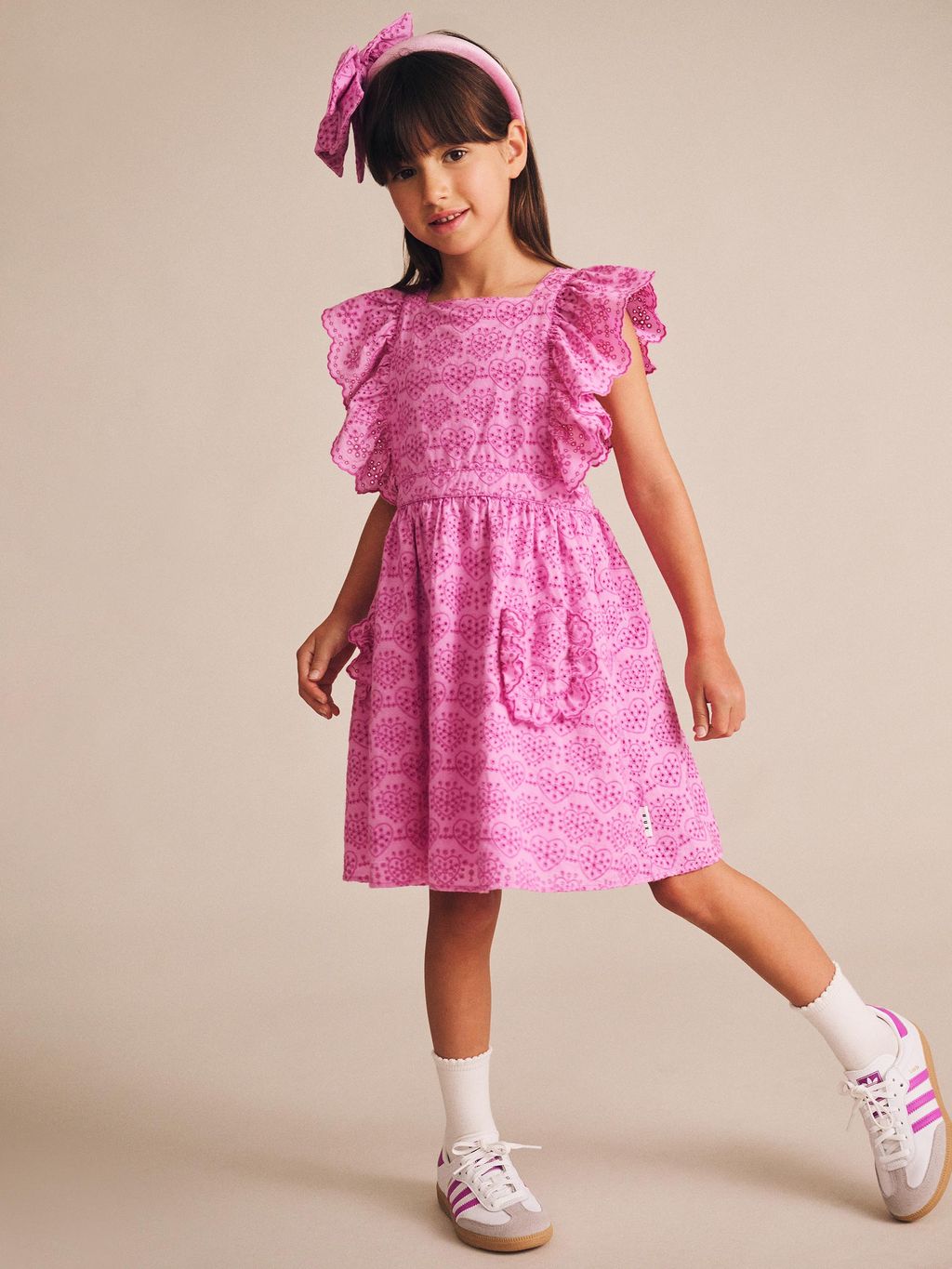 Hux Baby - Frilly Broderie Pinafore Dress