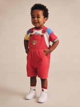 Load image into Gallery viewer, Hux Baby - Denim Short Overalls - Chilli Red
