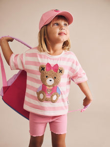 Hux Baby - Varsity Huxette Boxy Tee - Strawberry Stripe