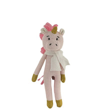 Load image into Gallery viewer, ES Kids - Eco Knitted Rattle - Unicorn or Lion
