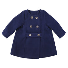 Load image into Gallery viewer, Korango Double Breasted Satin Lined Overcoat - Navy
