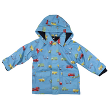 Load image into Gallery viewer, Korango - Trucks Polar Fleece Lined Raincoat - Airie Blue
