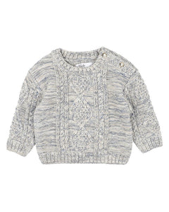 Bebe - Liam Cable Knitted Jumper - Pebble Mix