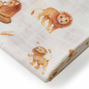 Snuggle Hunny  Organic Muslin Wrap - Lion, Alpha, Golden Flower or Sunflower, Cherry Blossom