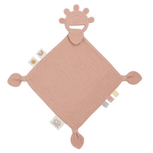 Load image into Gallery viewer, Living Textiles - Silicone Teether/Comforter with Muslin - Blue, Sage or Rose
