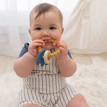 Load image into Gallery viewer, Living Textiles - Silicone Elephant Teether Ring - Steel Blue or Light Sage

