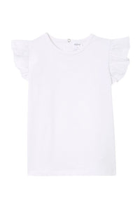 Milky- Broderie Frill Tee- White