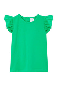 Milky- Broderie Frill Tee- Irish Green