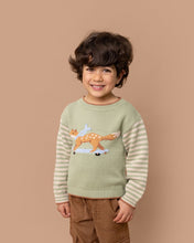Load image into Gallery viewer, Bebe/Fox &amp; Finch - Nevada Skating Fox Knitted Jumper - Green Multi
