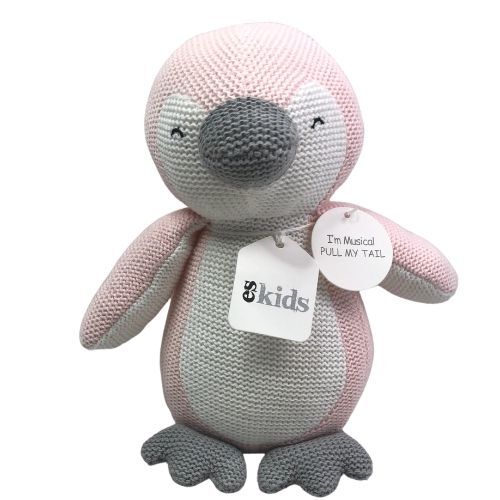 ES Kids Knitted Musical Penguin -    Pink