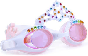 Sal & Be - Bling 2 0 Swim Goggles - White Cherry Blossom, Jawsome,Jetaime,Princess Crown,Serpent, Shore - Seashell Pink, Tropical Tanzanite,prehistoric Times - Carnivore, Cake whoopie pie,Multi, Draco the Dragon, Strange Things