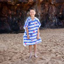 Load image into Gallery viewer, LESIMO - Sand Free Kids Hooded Towel - Surf, Sunshine, Sailor or Rainbow
