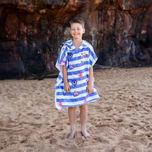 LESIMO - Sand Free Kids Hooded Towel - Surf, Sunshine, Sailor or Rainbow