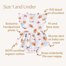 Load image into Gallery viewer, Snuggle Hunny - Christmas - Gingerbread Organic Dress
