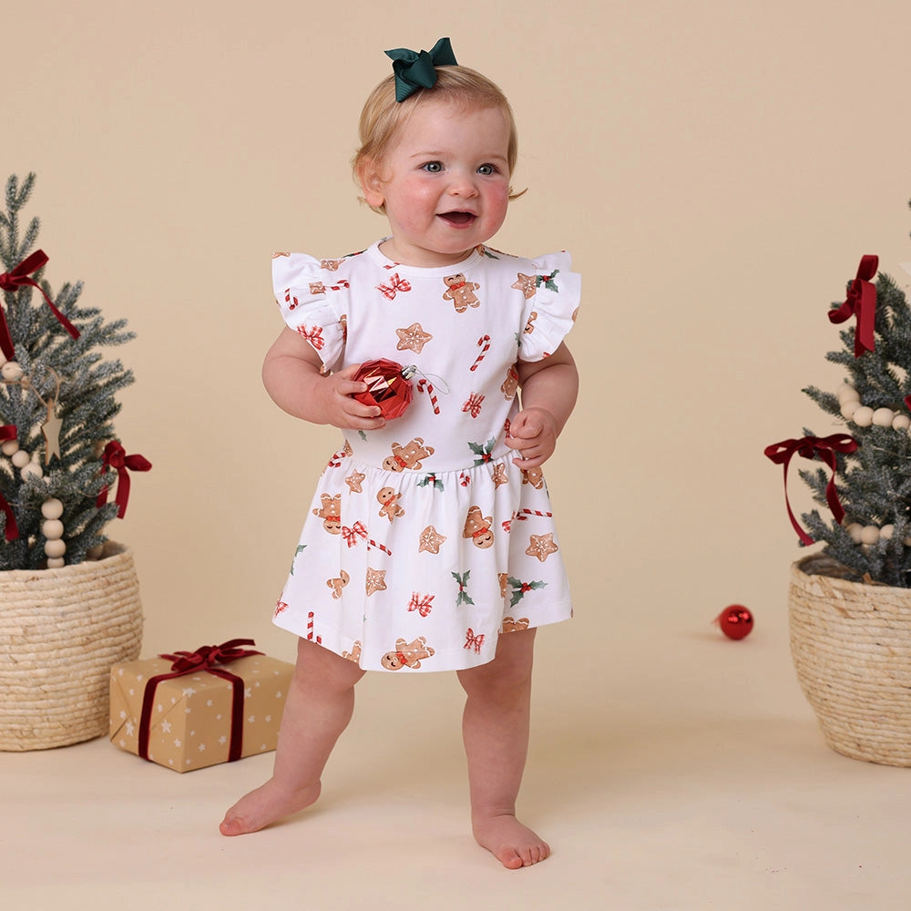 Snuggle Hunny - Christmas - Gingerbread Organic Dress