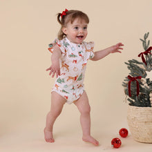 Load image into Gallery viewer, Snuggle Hunny - Christmas - Prancer &amp; Friends S/Sleeve Organic Bodysuit with Frill
