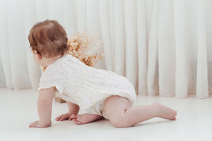 Aster & Oak - Sofia Floral Bubble Romper - Ivory