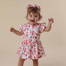 Load image into Gallery viewer, Snuggle &amp; Hunny-  Floral Kiss or Strawberry Organic Dress
