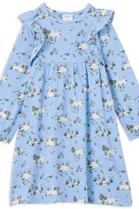 Milky - Swans frill dress - Bluebell