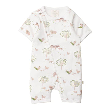 Tiny Twig Organic Cotton -Spring Farmyard - Zipsuit - Farmyard