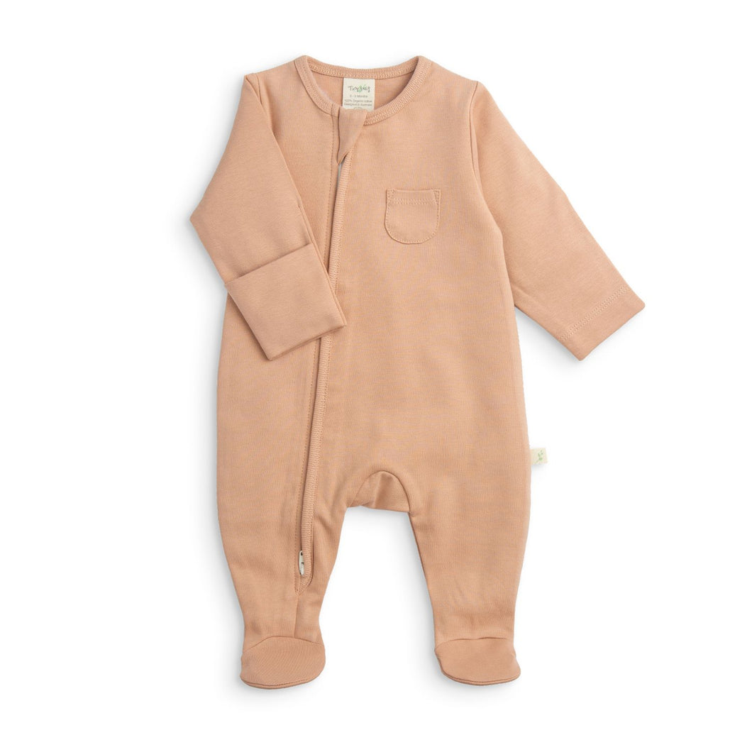 Tiny Twig -  Zip romper - Clay
