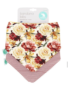 All4Ella bandana bib - lily rose 2 pk reversible