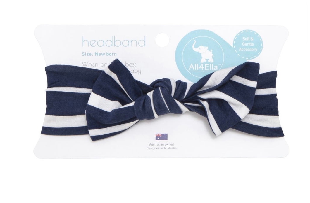 All4 Ella - headband - Navy/White Stripe